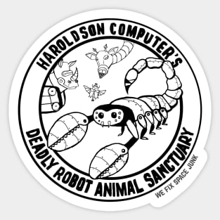 Haroldson Computer's Deadly Robot Animal Sanctuary Sticker